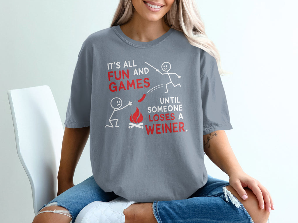 Fun and Games Weiner T-Shirt | Premium Apparel Physical Item StupidShirts.com