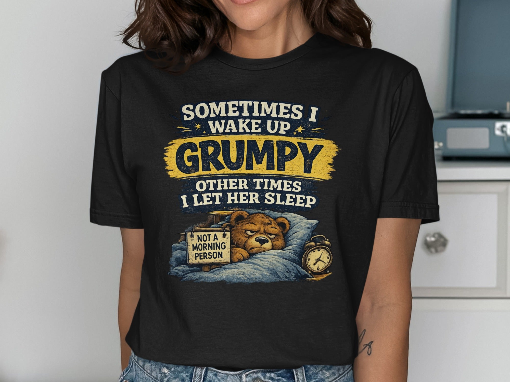 Grumpy Bear T-Shirt | Not A Morning Person Physical Item StupidShirts.com