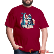 Purrzilla - Men's T-Shirt - dark red