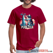 Purrzilla - Men's T-Shirt - dark red