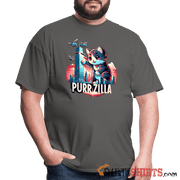 Purrzilla - Men's T-Shirt - charcoal