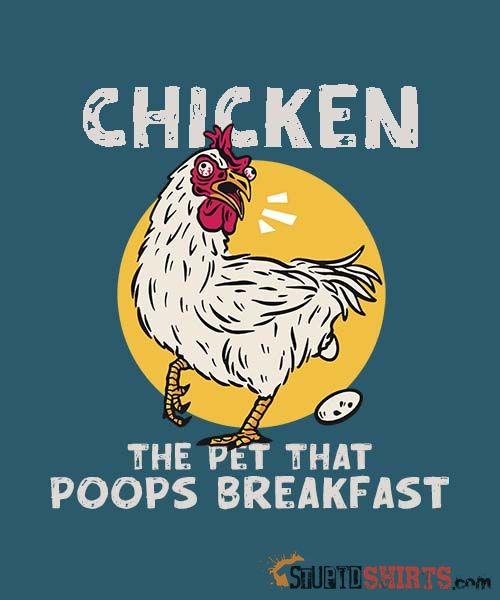 Funny Chicken T-Shirt: Breakfast Humor Apparel Men's T-Shirt StupidShirts.com