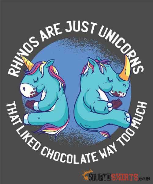 Rhinos Are Just Unicorns - Men's T-Shirt - StupidShirts.com Men's T-Shirt StupidShirts.com