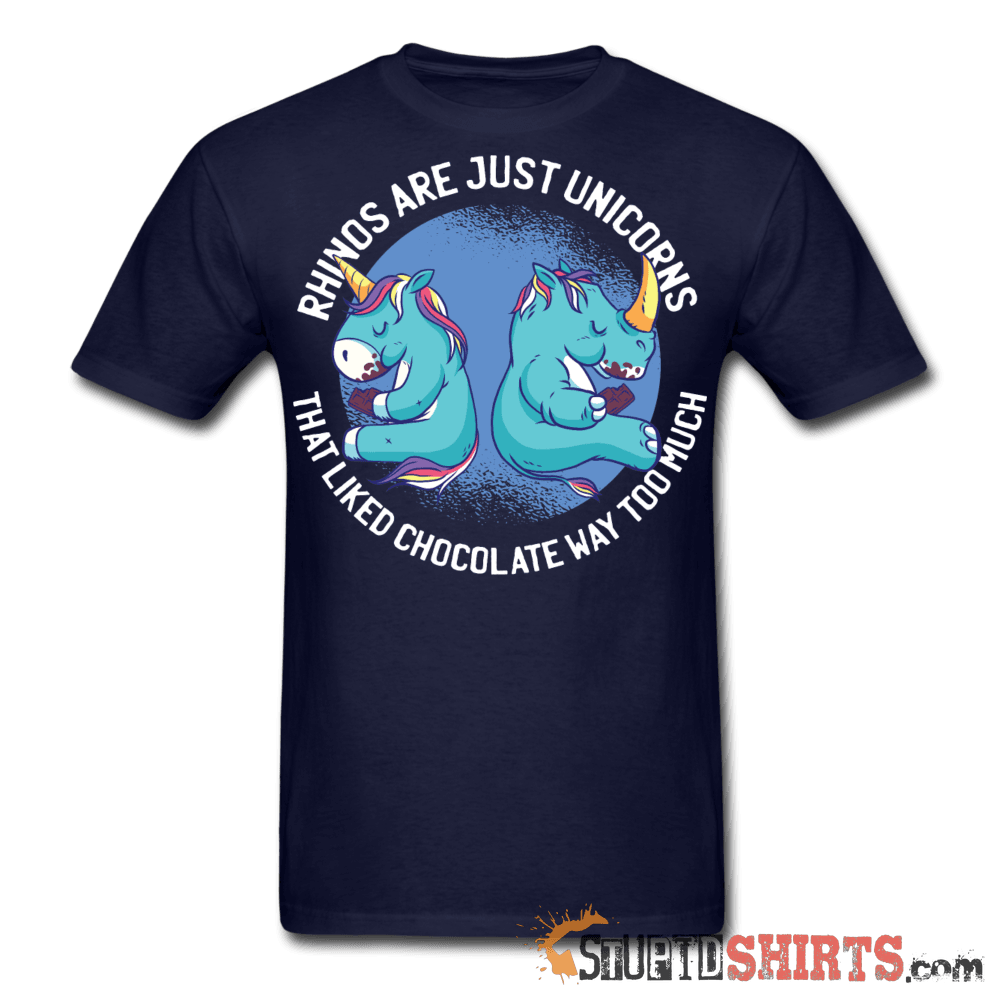 Rhinos Are Just Unicorns - Men's T-Shirt - StupidShirts.com Men's T-Shirt StupidShirts.com