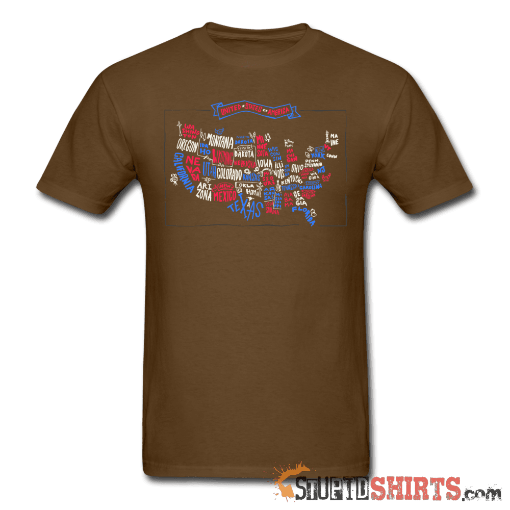 United States Of America Map - Men's T-Shirt - StupidShirts.com Men's T-Shirt StupidShirts.com