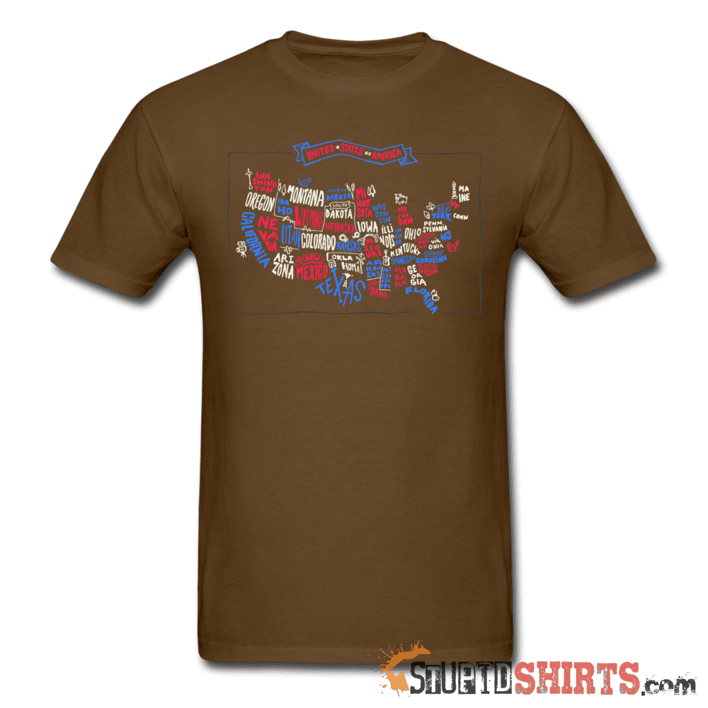 United States Of America Map - Men's T-Shirt - StupidShirts.com Men's T-Shirt StupidShirts.com