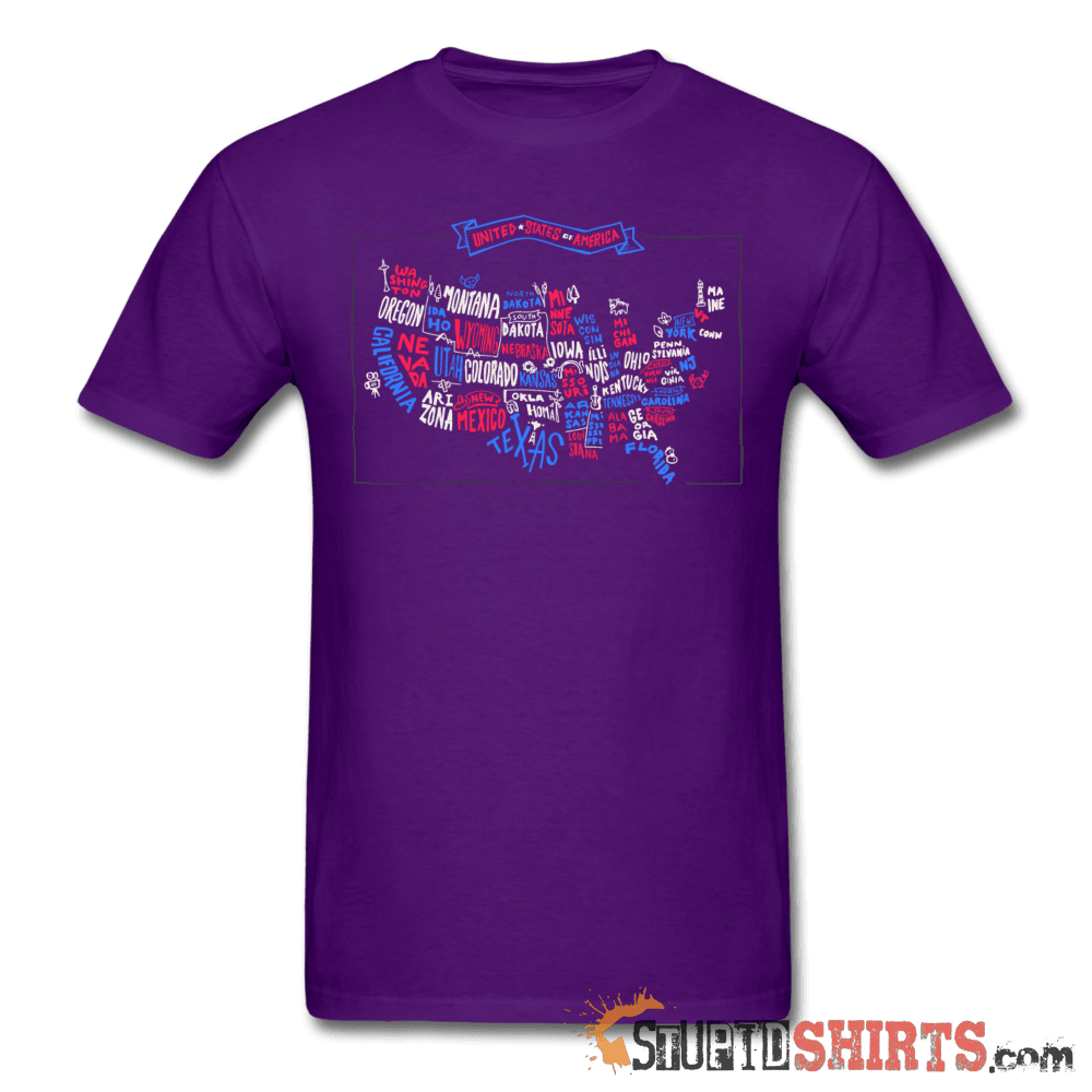 United States Of America Map - Men's T-Shirt - StupidShirts.com Men's T-Shirt StupidShirts.com