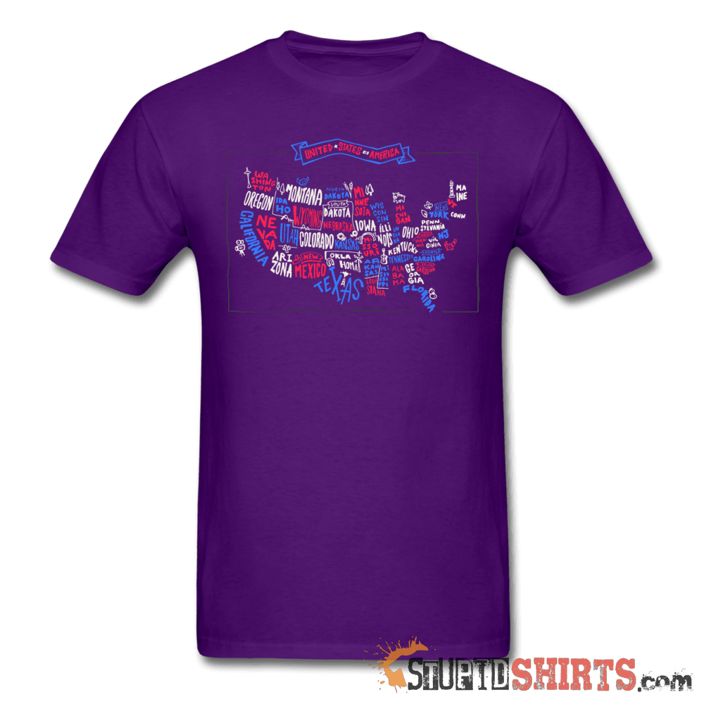 United States Of America Map - Men's T-Shirt - StupidShirts.com Men's T-Shirt StupidShirts.com