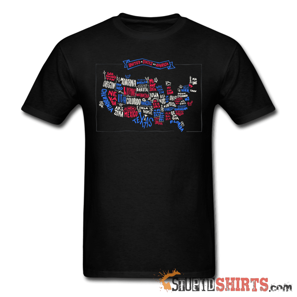 United States Of America Map - Men's T-Shirt - StupidShirts.com Men's T-Shirt StupidShirts.com