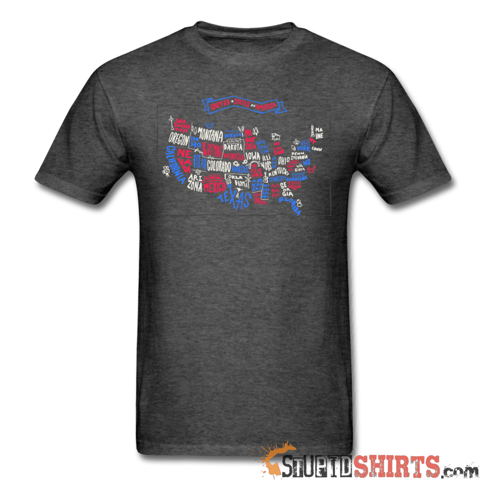 United States Of America Map - Men's T-Shirt - StupidShirts.com Men's T-Shirt StupidShirts.com