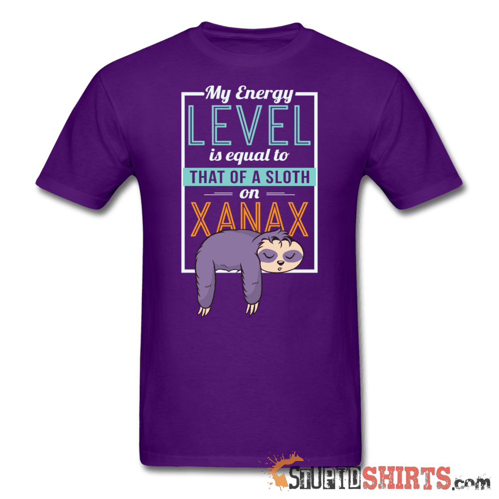Energy Level Of A Sloth On Xanax - Men's T-Shirt - StupidShirts.com Men's T-Shirt StupidShirts.com