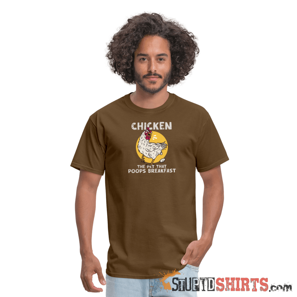 Funny Chicken T-Shirt: Breakfast Humor Apparel Men's T-Shirt StupidShirts.com