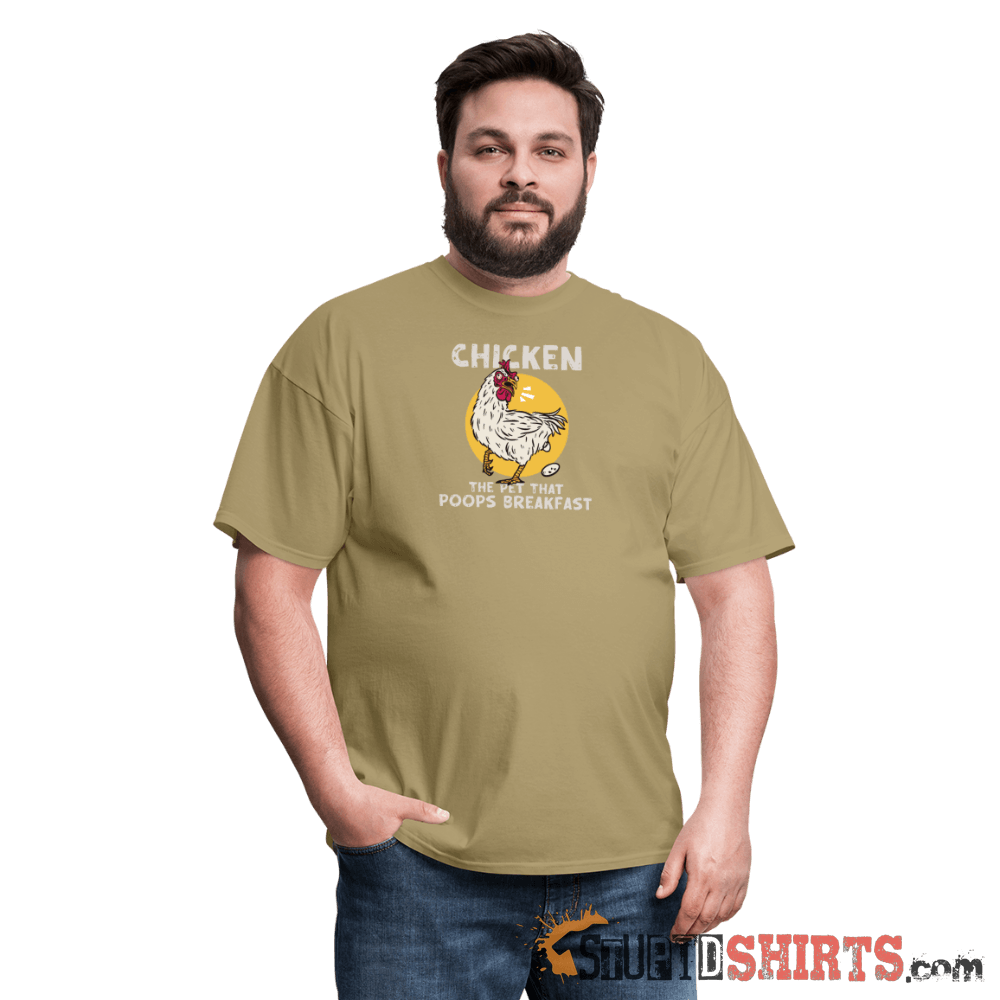 Funny Chicken T-Shirt: Breakfast Humor Apparel Men's T-Shirt StupidShirts.com