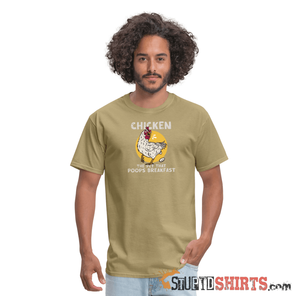 Funny Chicken T-Shirt: Breakfast Humor Apparel Men's T-Shirt StupidShirts.com
