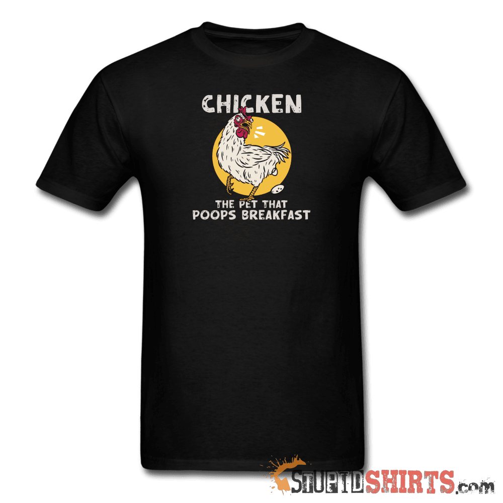 Funny Chicken T-Shirt: Breakfast Humor Apparel Men's T-Shirt StupidShirts.com
