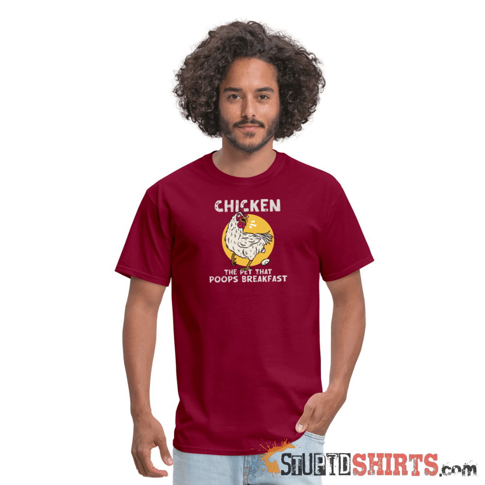 Funny Chicken T-Shirt: Breakfast Humor Apparel Men's T-Shirt StupidShirts.com