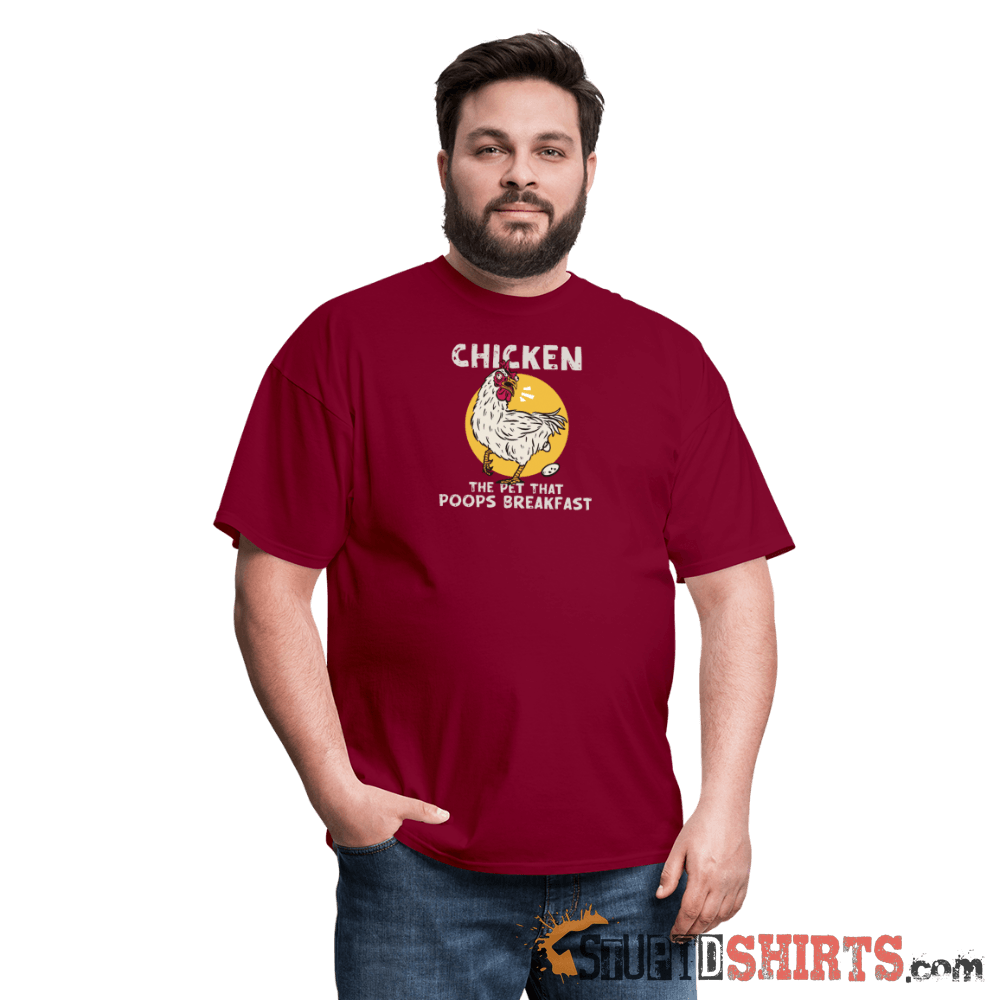 Funny Chicken T-Shirt: Breakfast Humor Apparel Men's T-Shirt StupidShirts.com