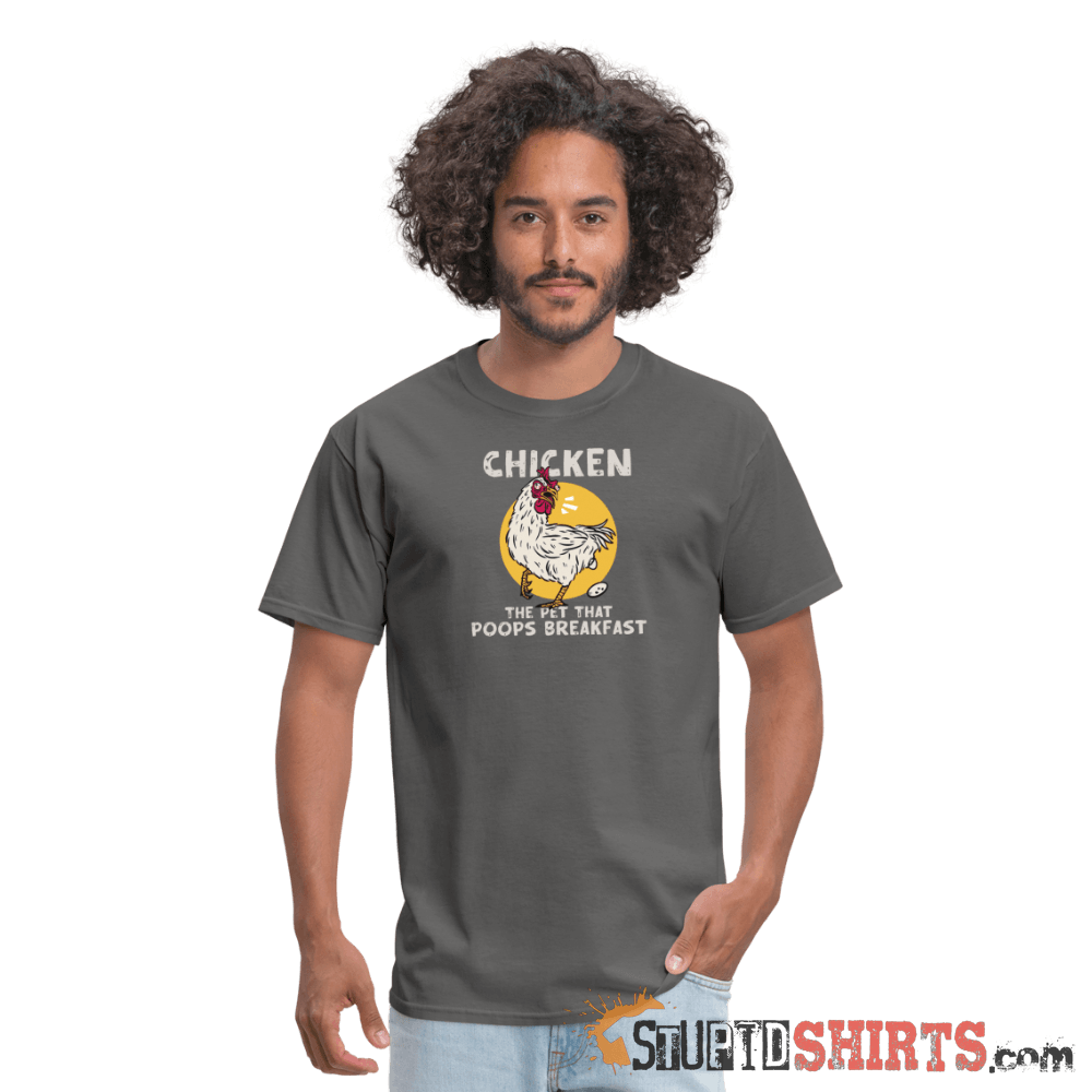 Funny Chicken T-Shirt: Breakfast Humor Apparel Men's T-Shirt StupidShirts.com