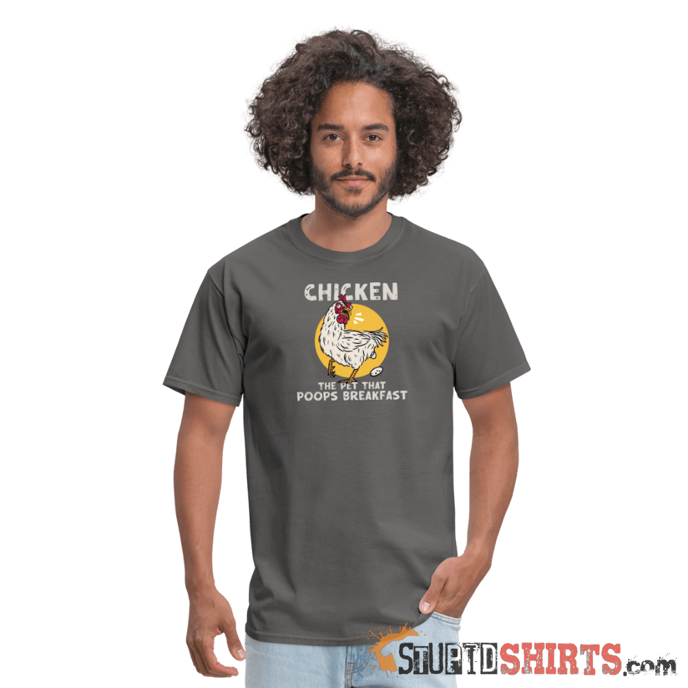 Funny Chicken T-Shirt: Breakfast Humor Apparel Men's T-Shirt StupidShirts.com