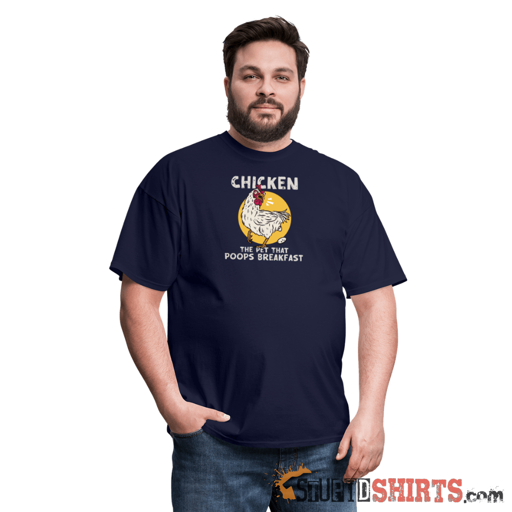 Funny Chicken T-Shirt: Breakfast Humor Apparel Men's T-Shirt StupidShirts.com