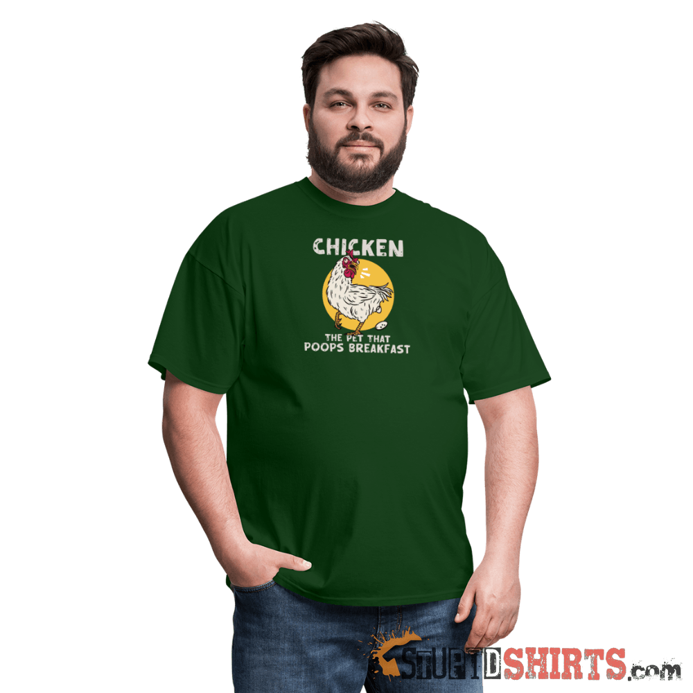 Funny Chicken T-Shirt: Breakfast Humor Apparel Men's T-Shirt StupidShirts.com