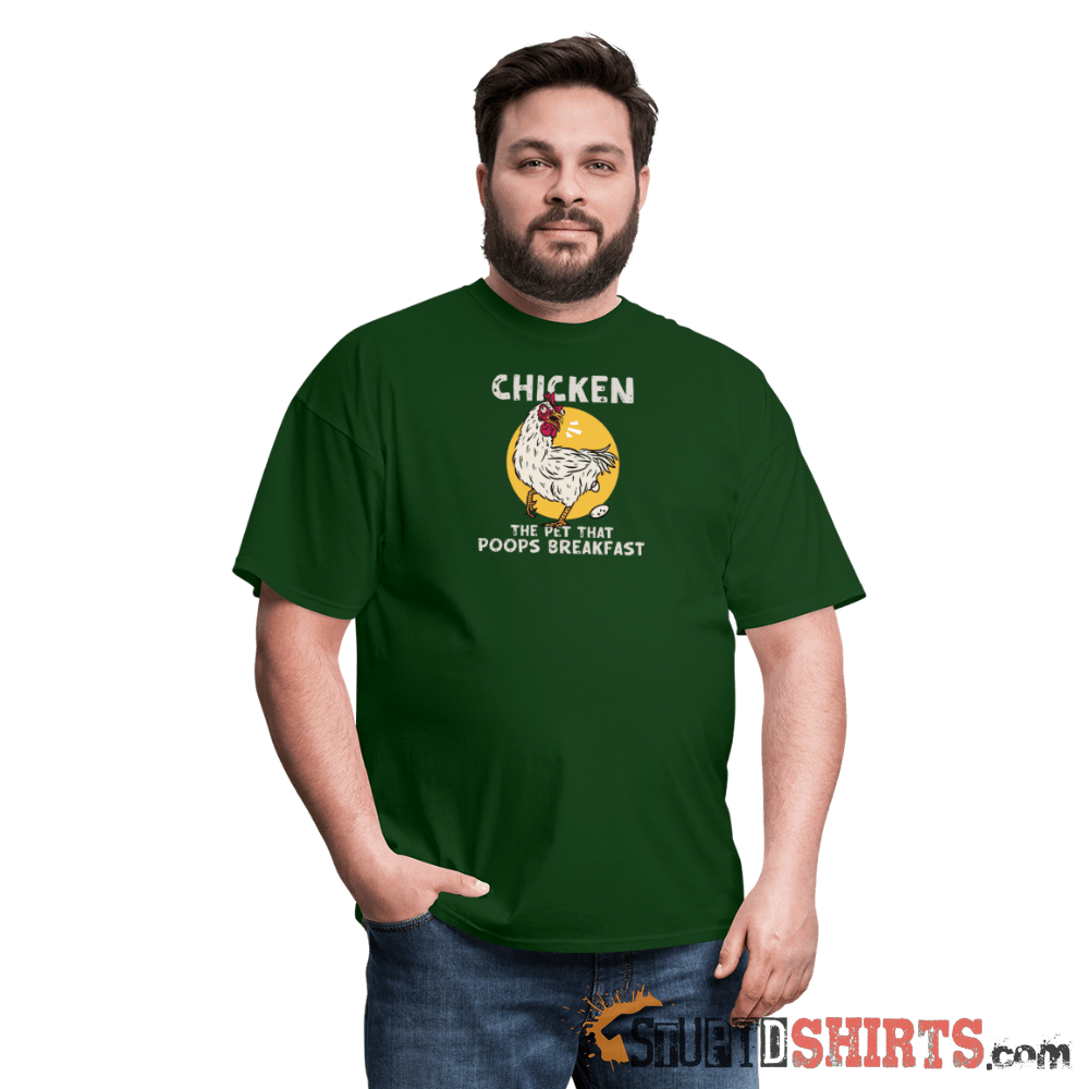 Funny Chicken T-Shirt: Breakfast Humor Apparel Men's T-Shirt StupidShirts.com