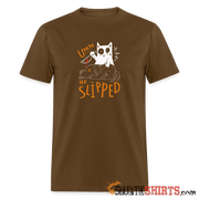 He Slipped - Men's T-Shirt - brown